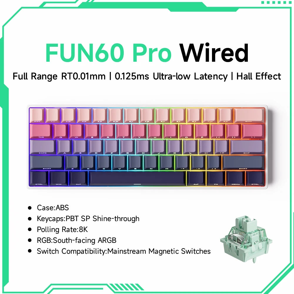 Akko MonsGeek FUN68 FUN60 PRO&MAX HE Magnetic Keyboard 60% 65% Gaming Keyboards Rapid Trigger 8K Custom Keyboard Gamer Esports