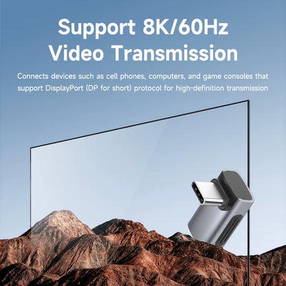 240W USB-C to USB-C Adapter, 40Gbps, 8K 60Hz, 90-Degree Converter, USB4 Adapter for Thunderbolt 4/3, Compatible with MacBook and iPhone 17 Pro Tablets