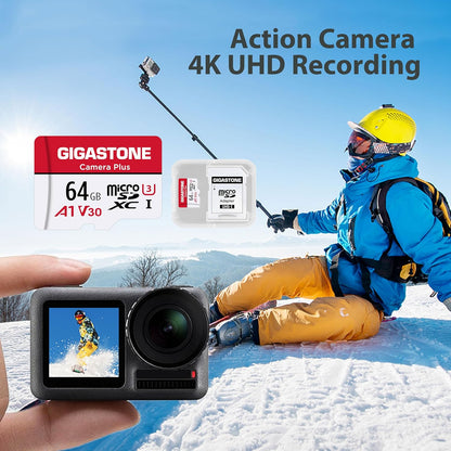 64GB Micro SD Card 5-Pack, Camera Plus, Microsdxc Memory Card for Wyze Cam, Security Camera, Smartphone, Fire Tablet, 4K Video Recording, UHS-I U3 A1 V30, 95Mb/S, with Adapter