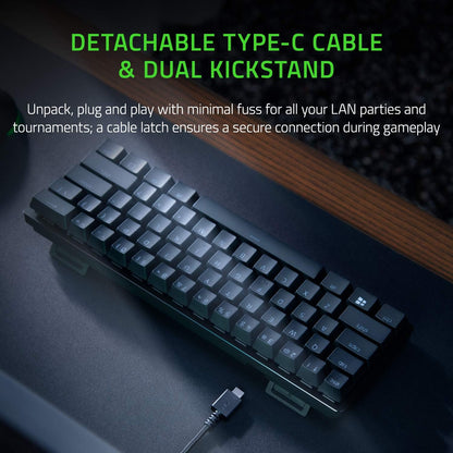 Razer Huntsman Mini 60% Gaming Keyboard: Linear Optical Switches - Aluminum Top Frame - Chroma RGB Lighting - PBT Keycaps - Onboard Memory - Snap Tap - Black