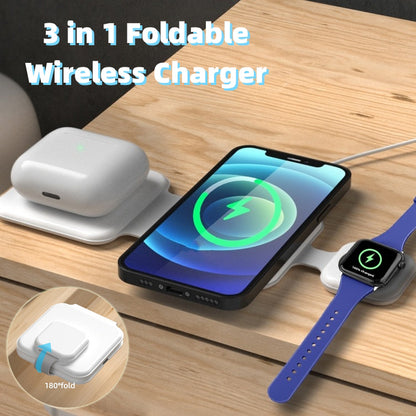 3-in-1 Magnetic Foldable Wireless Charging Station for Multiple Devices