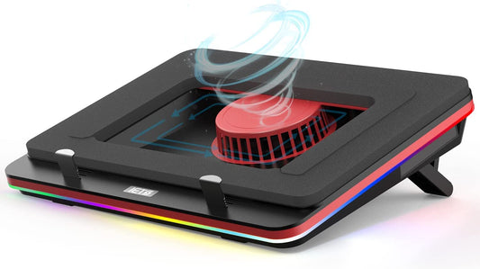 GT500 High-Performance RGB Laptop Cooling Pad with Adjustable Speed, Seal Foam for Enhanced Cooling, and Dust Filter for 13-17.3 Inch Gaming Laptops