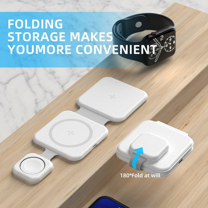 3-in-1 Magnetic Foldable Wireless Charging Station for Multiple Devices