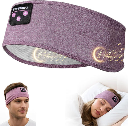 Wireless Sleep Headphones - Bluetooth Sports Headband with Ultra-Thin HD Stereo Speakers for Sleep, Exercise, Yoga, Travel, and Meditation (Purple)
