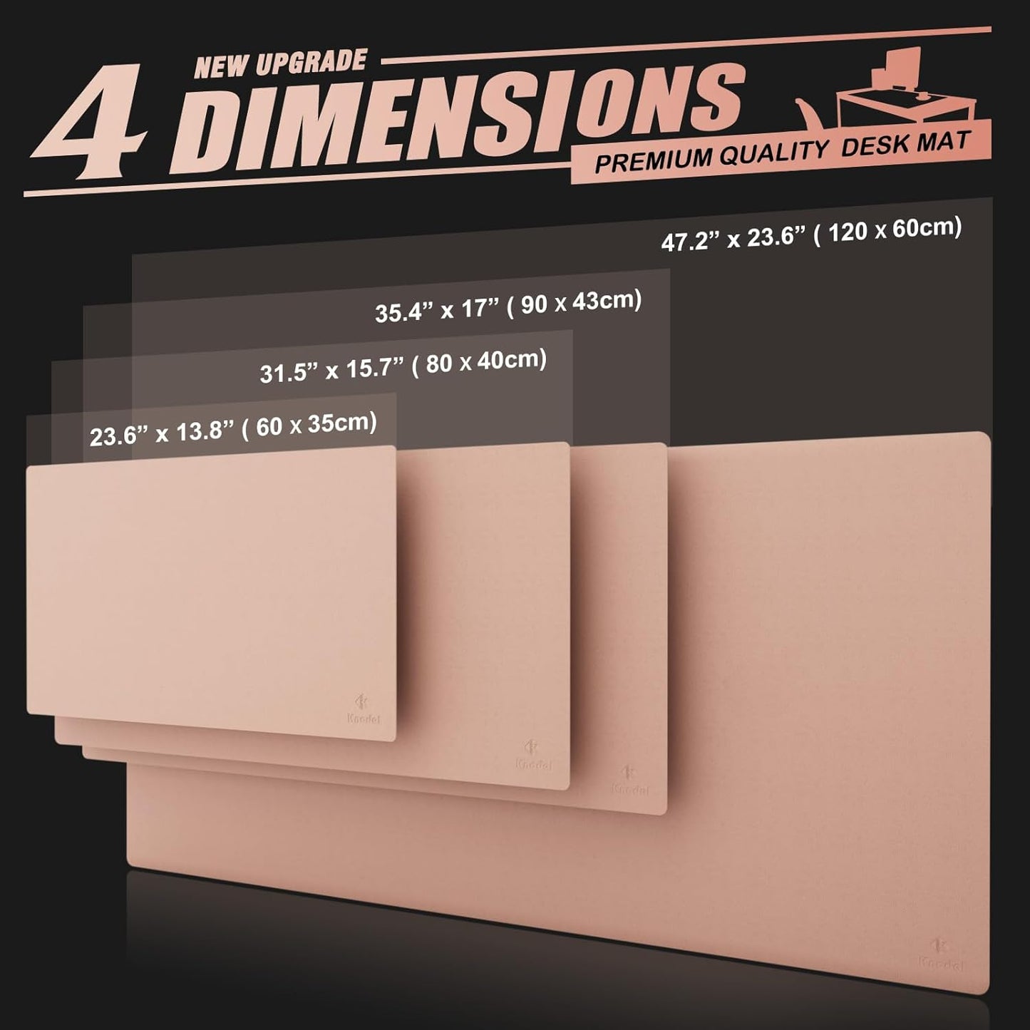 Large Office Desk Mat, Leather Mouse Pad (31.5"X15.7", Pink) | Desk Pad, Keyboard Pad, Computer and Laptop Mat, Desktop Protector and Cover, Writing Pad and Blotter for Home Office