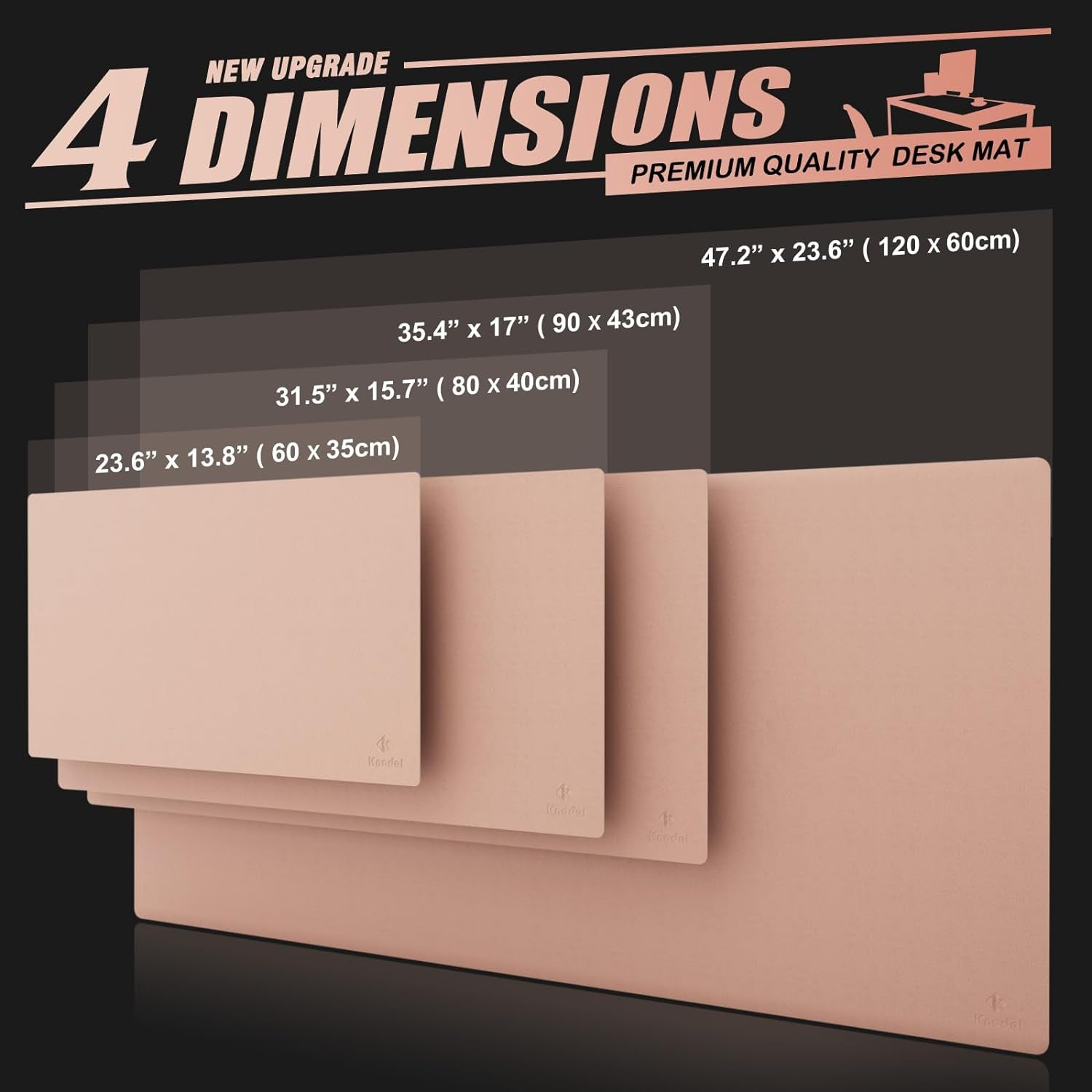 Large Office Desk Mat, Leather Mouse Pad (31.5"X15.7", Pink) | Desk Pad, Keyboard Pad, Computer and Laptop Mat, Desktop Protector and Cover, Writing Pad and Blotter for Home Office