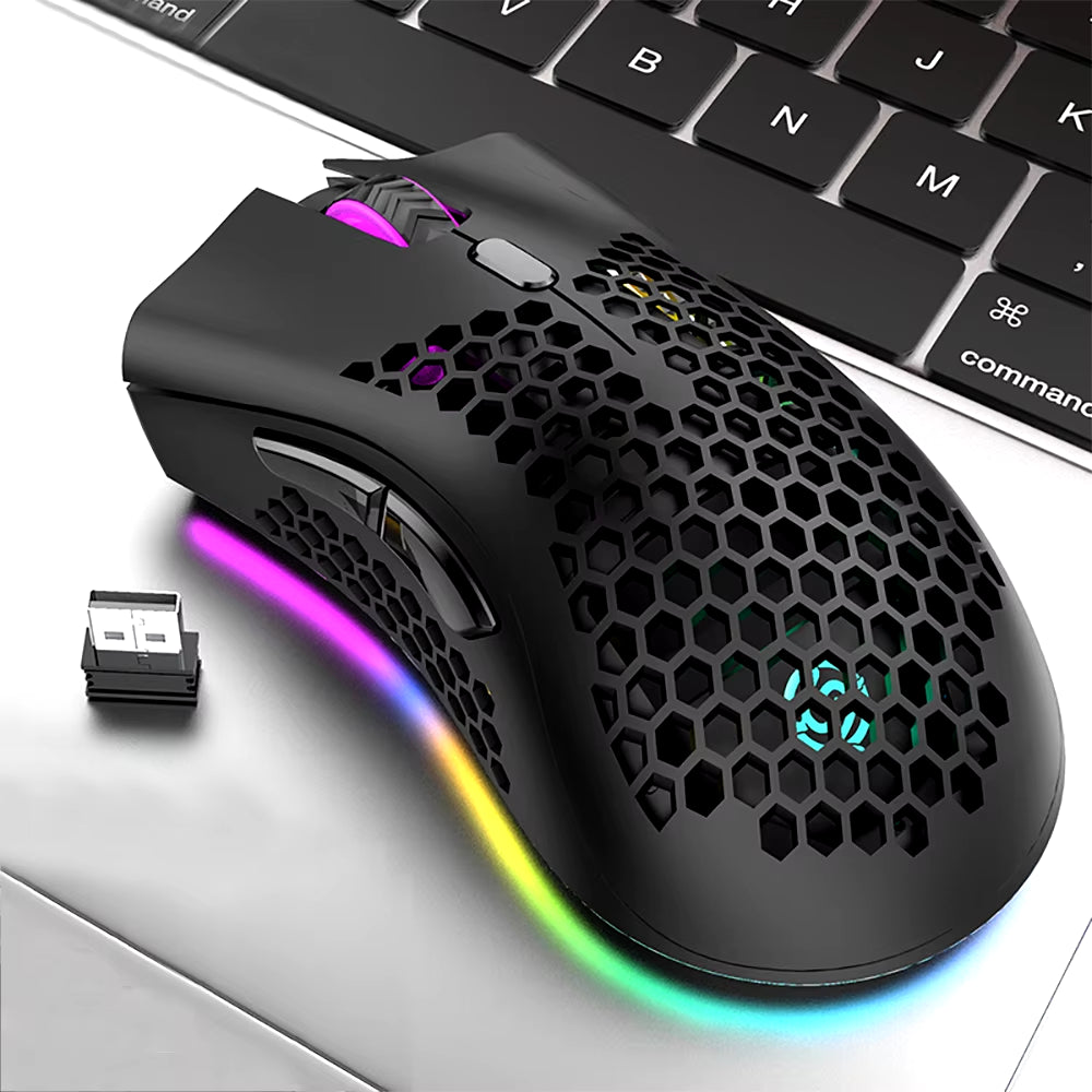 BM600 Wireless Luminescent Mouse - Ergonomic Rechargeable Lightweight Design for Desktop and Laptop Gaming E-Sports