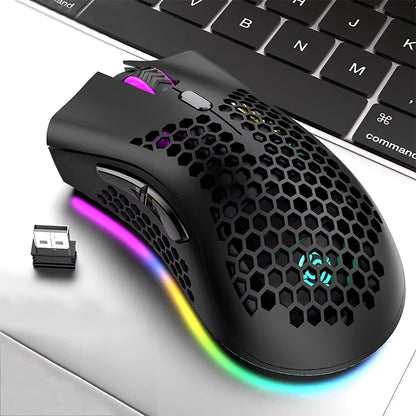 BM600 Wireless Luminescent Mouse - Ergonomic Rechargeable Lightweight Design for Desktop and Laptop Gaming E-Sports