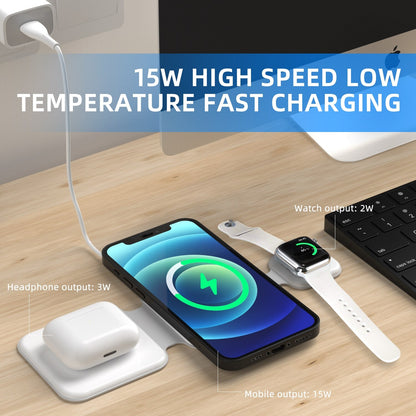 3-in-1 Magnetic Foldable Wireless Charging Station for Multiple Devices
