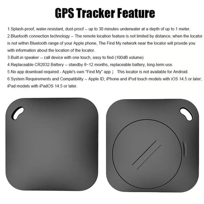Smart Bluetooth GPS Tracker Compatible with Apple Find My App - MFI Certified Anti-Lost Reminder Device for Keys, Pets, and Children
