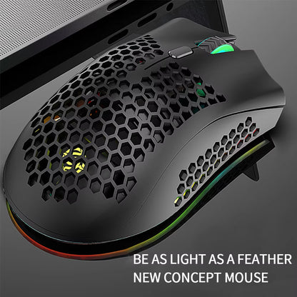 BM600 Wireless Luminescent Mouse - Ergonomic Rechargeable Lightweight Design for Desktop and Laptop Gaming E-Sports