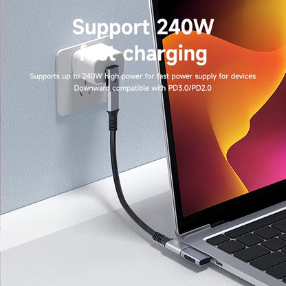 240W USB-C to USB-C Adapter, 40Gbps, 8K 60Hz, 90-Degree Converter, USB4 Adapter for Thunderbolt 4/3, Compatible with MacBook and iPhone 17 Pro Tablets