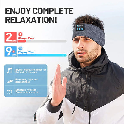 Wireless Bluetooth Sleep Headphones with Built-In Speakers for Sports, Running, and Yoga