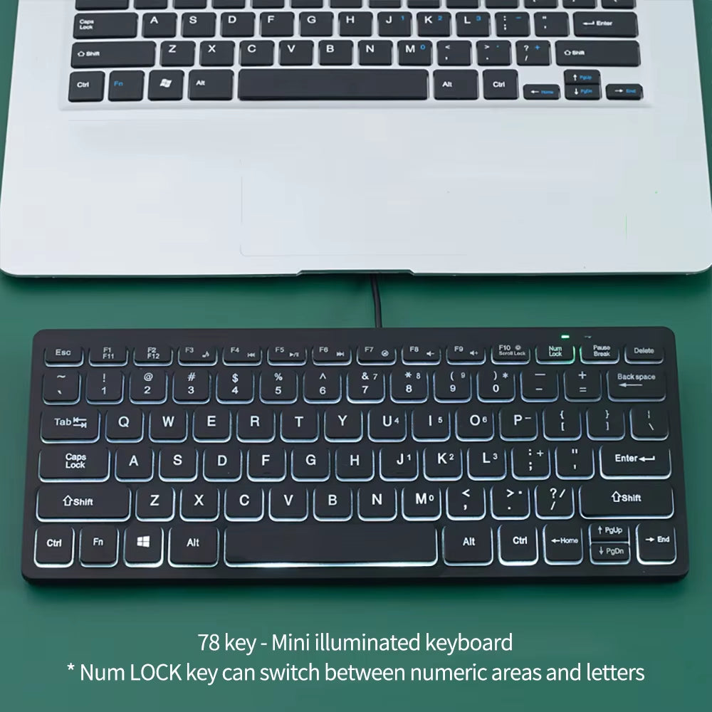 Portable Wired Mini Keyboard for Laptops and Computers - External Computer Accessory