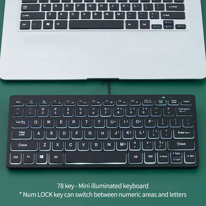 Portable Wired Mini Keyboard for Laptops and Computers - External Computer Accessory
