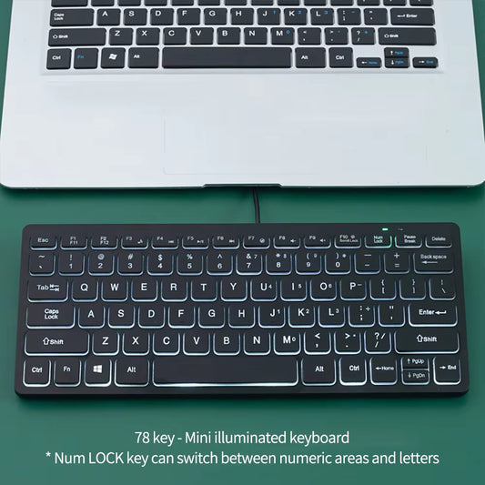 Portable Wired Mini Keyboard for Laptops and Computers - External Computer Accessory