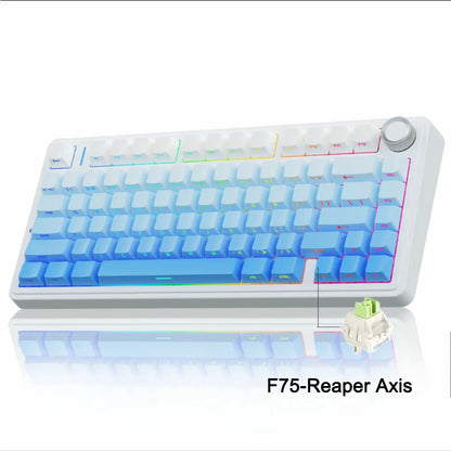 AULA Mechanical Keyboard F75 2.4GWireless/Bluetooth/Wired Gaming Mechanical Keyboard Can Freely Switch Between Game/Office Modes