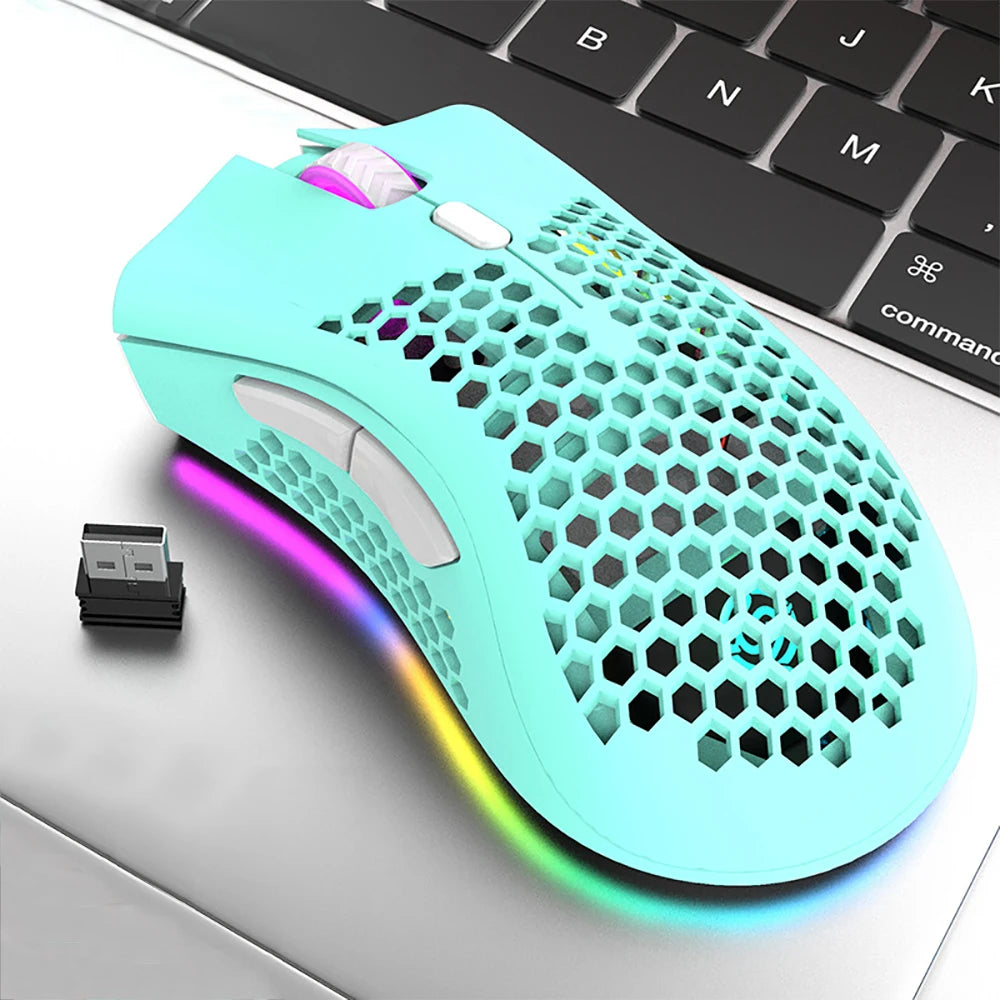 BM600 Wireless Luminescent Mouse - Ergonomic Rechargeable Lightweight Design for Desktop and Laptop Gaming E-Sports