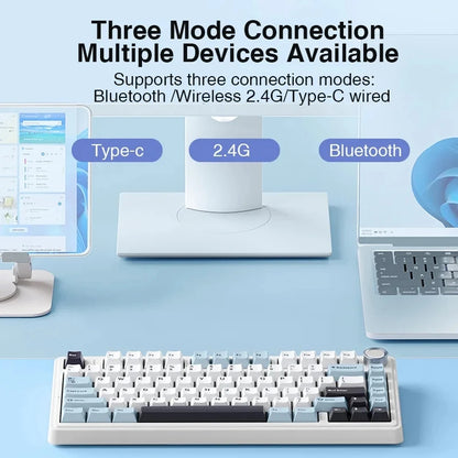 AULA Mechanical Keyboard F75 2.4GWireless/Bluetooth/Wired Gaming Mechanical Keyboard Can Freely Switch Between Game/Office Modes