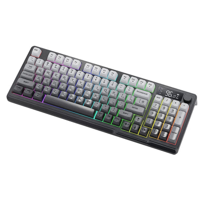 M96 FREEWOLF Multi-Device Gaming Keyboard 2000mAh BatteryErgonomic Colored Light Compatible for Windows/Mac