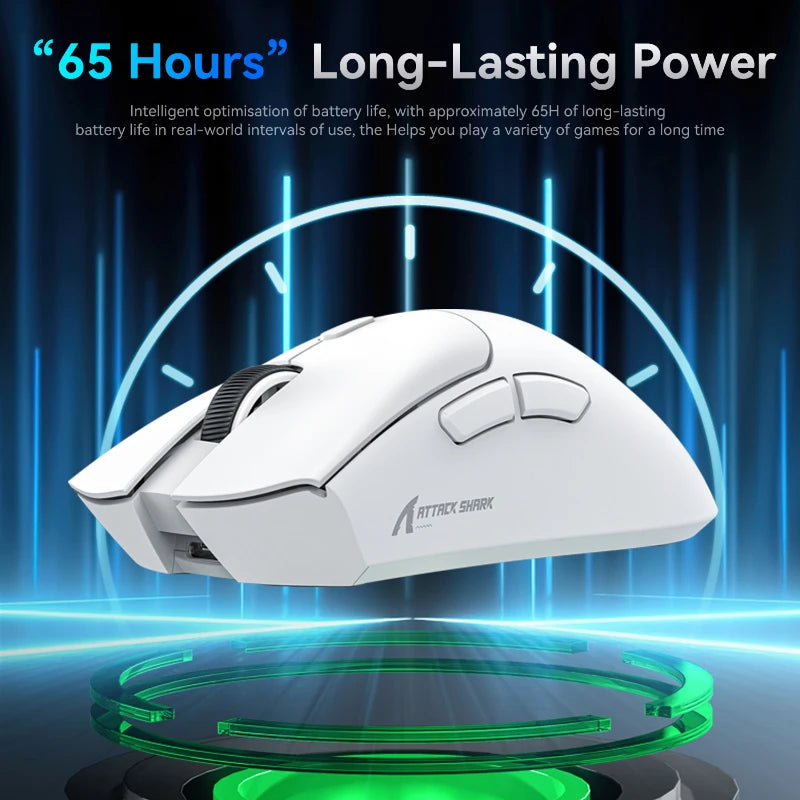 Attack Shark R1 Wireless Gaming Mouse 1000Hz 18000DPI PAW3311 Tri-Mode Connection Macro Programmable Ergonomic Game Mice for PC