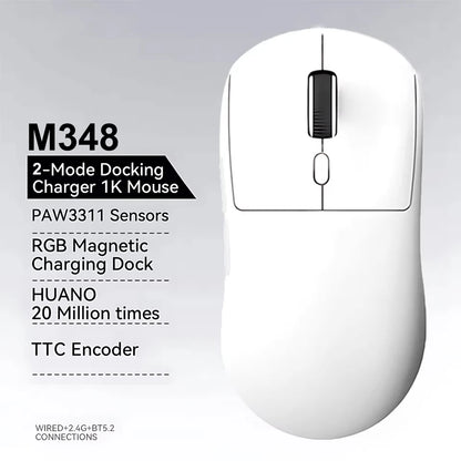 M348 2.4G Wireless Mouse Rechargeable 500mAh Bluetooth-Compatible Mouse Gamer Bluetooth Mouse For Laptop/Notebook/iPad/Tablet