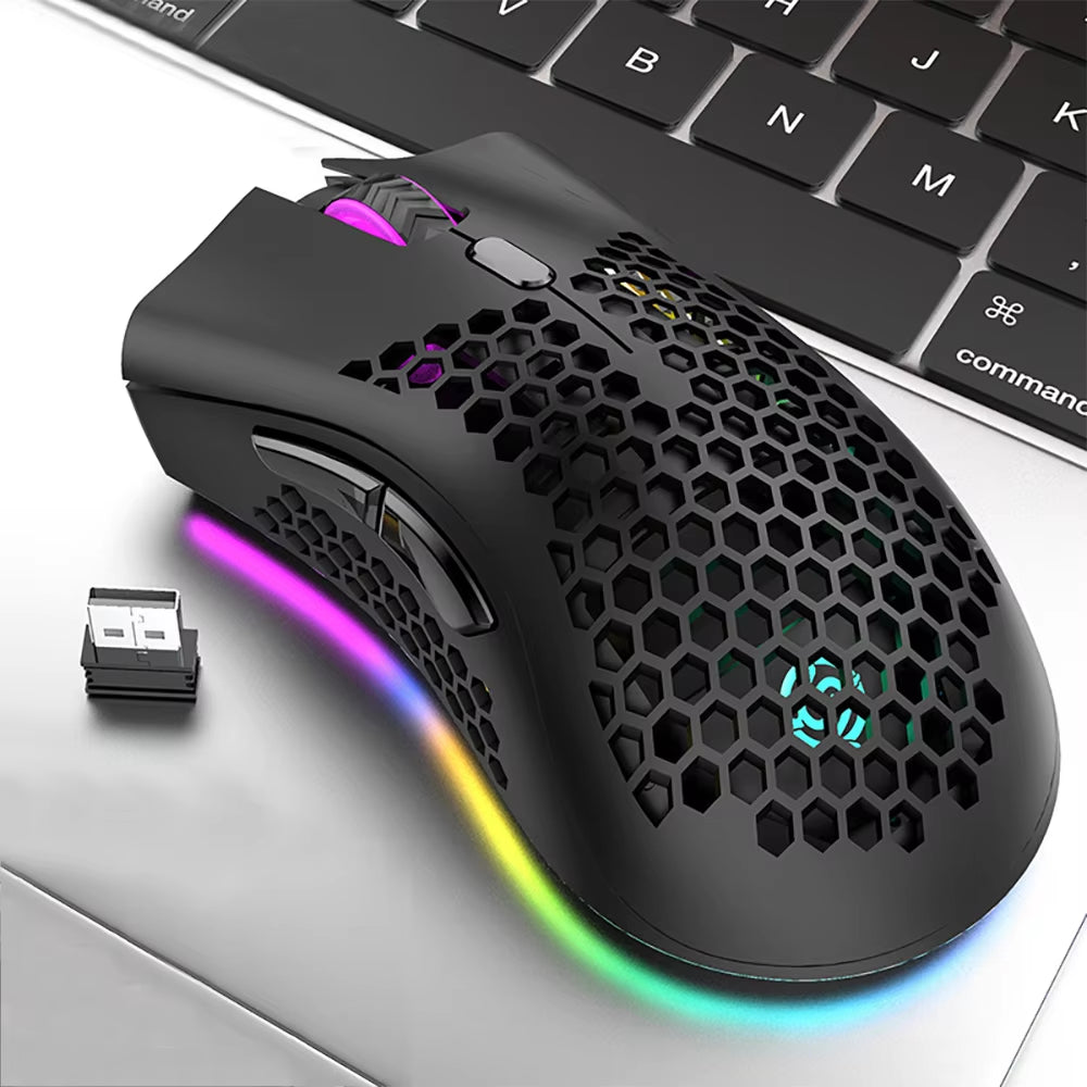 BM600 Wireless Luminescent Mouse - Ergonomic Rechargeable Lightweight Design for Desktop and Laptop Gaming E-Sports