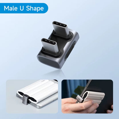 240W USB-C to USB-C Adapter, 40Gbps, 8K 60Hz, 90-Degree Converter, USB4 Adapter for Thunderbolt 4/3, Compatible with MacBook and iPhone 17 Pro Tablets
