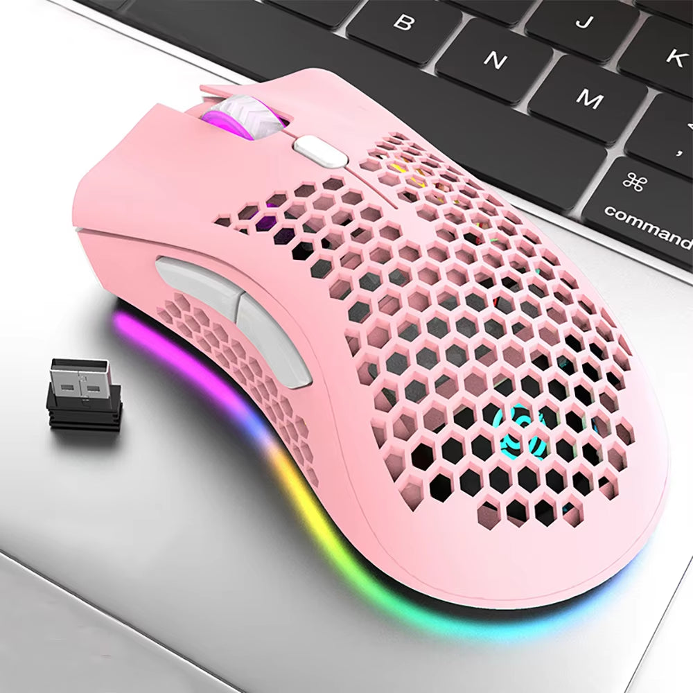BM600 Wireless Luminescent Mouse - Ergonomic Rechargeable Lightweight Design for Desktop and Laptop Gaming E-Sports