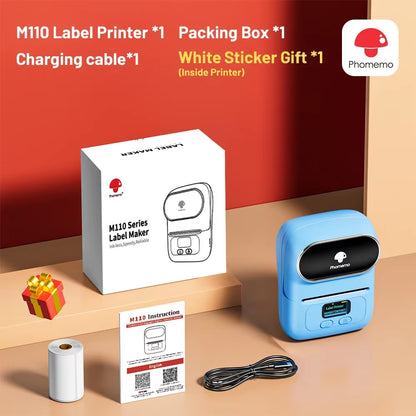 Phomemo M110 Mini Portable Thermal Label Printer - Self-Adhesive Sticker and Price Tag Printer
