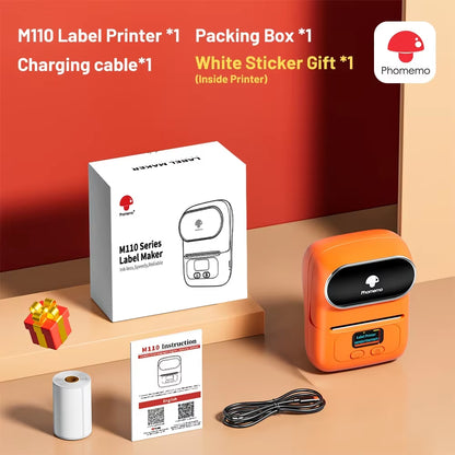 Phomemo M110 Mini Portable Thermal Label Printer - Self-Adhesive Sticker and Price Tag Printer