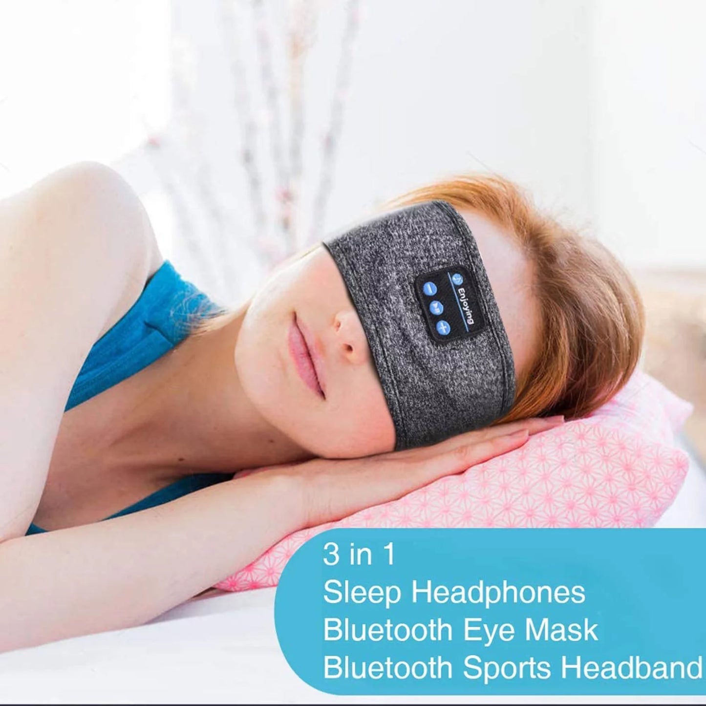Wireless Bluetooth Sleep Headphones with Built-In Speakers for Sports, Running, and Yoga