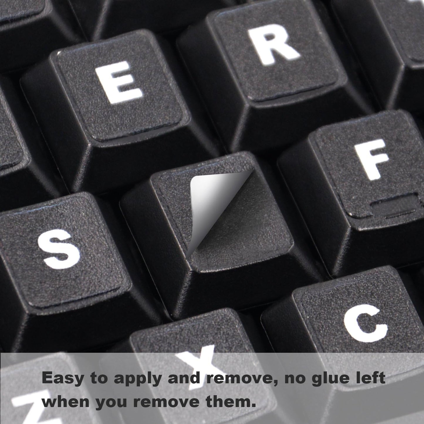 2PCS Universal English Keyboard Stickers, Matte Replacement English Keyboard Stickers with White Font on Black Background for Laptops and Desktops, Keyboard Alphabet Stickers | Replacement English Keyboard Stickers with White Font on Black Background