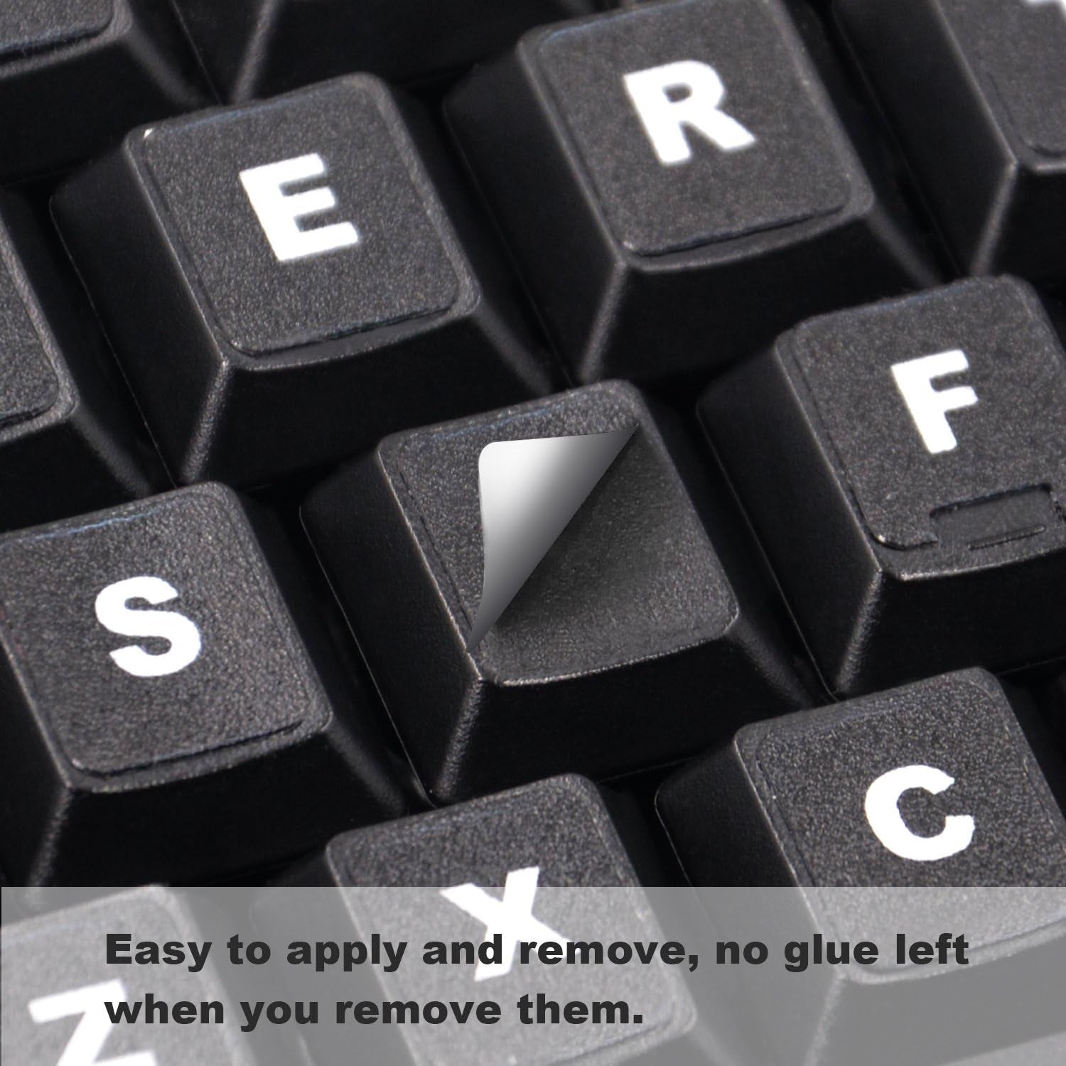 2PCS Universal English Keyboard Stickers, Matte Replacement English Keyboard Stickers with White Font on Black Background for Laptops and Desktops, Keyboard Alphabet Stickers | Replacement English Keyboard Stickers with White Font on Black Background